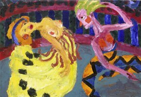 Emil Nolde, „Tänzerin und Harlekin“, 1920, Gemälde, © Nolde Stiftung Seebüll