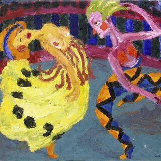 Emil Nolde, „Tänzerin und Harlekin“, 1920, Gemälde, © Nolde Stiftung Seebüll