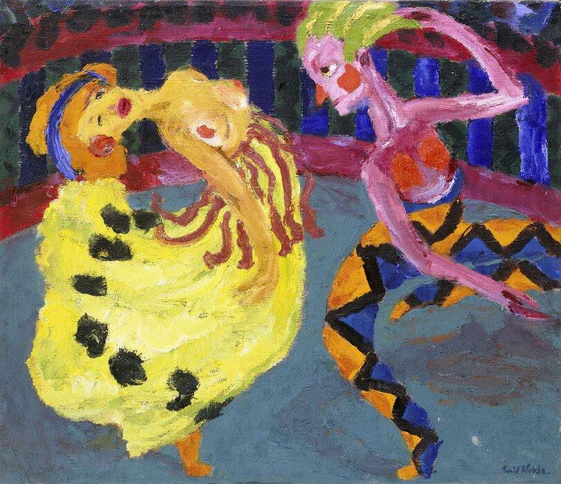 Emil Nolde, „Tänzerin und Harlekin“, 1920, Gemälde, © Nolde Stiftung Seebüll